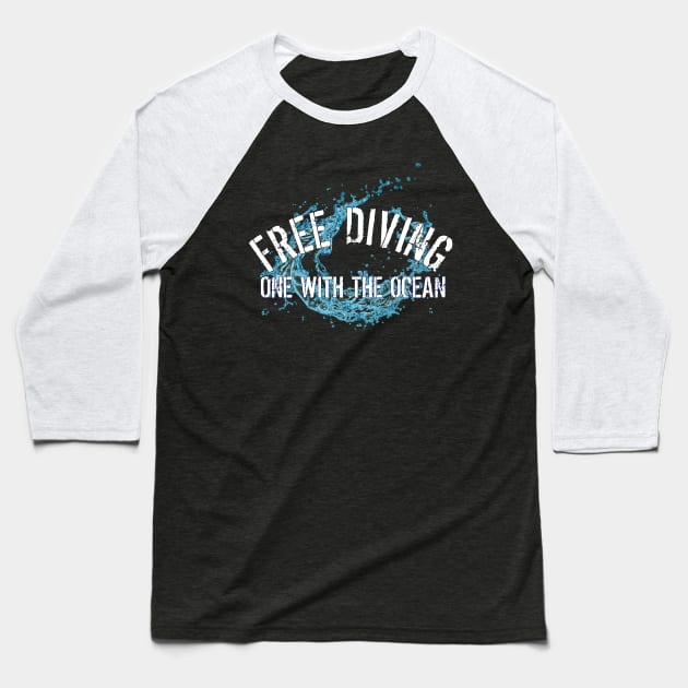 Free diving t-shirt designs Baseball T-Shirt by Coreoceanart